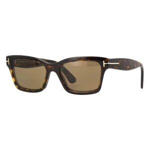 New TOM FORD Mikel Havana Polarised Square FT1085/S 52H Sunglasses Women